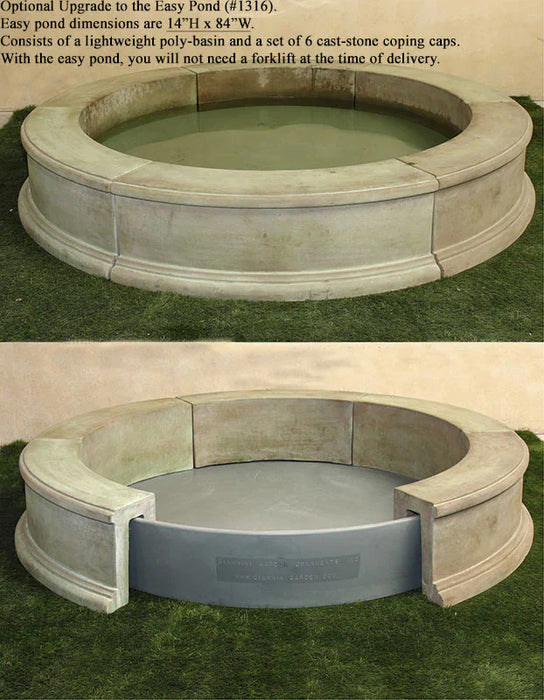 Giannini’s Garden Ornaments Urbino Grande Tall Three Tier Pond Fountain