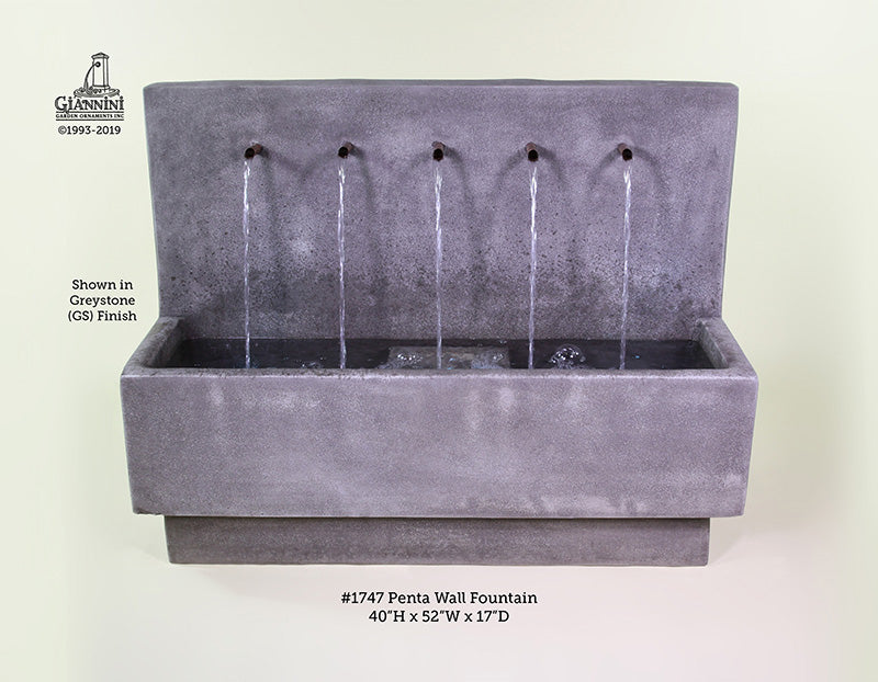 Giannini’s Garden Ornaments Penta Wall Fountain