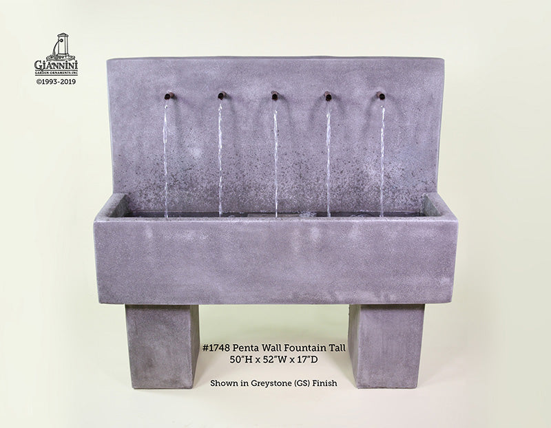Giannini’s Garden Ornaments Penta Wall Fountain Tall