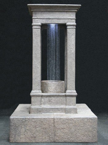 Al's Garden Art Old World Center Rain Outdoor Water Fountain, Tall with Column