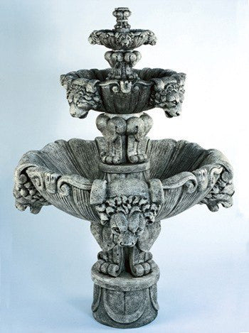Al's Garden Art Lion Tiered Outdoor Fountain - Medium