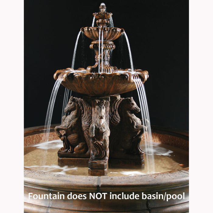 Al's Garden Art 2-Tier Cavalli Outdoor Water Fountain for Pond (without basin coping components)