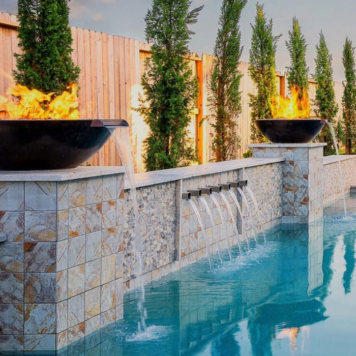 The Outdoor Plus Sedona Fire & Water Bowl in GFRC Concrete