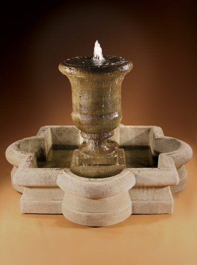 Al's Garden Art Jillian Outdoor Fountain in Quatrefoil Basin