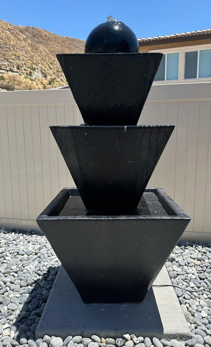 Giannini’s Garden Ornaments Three Tier Fountain With Ball
