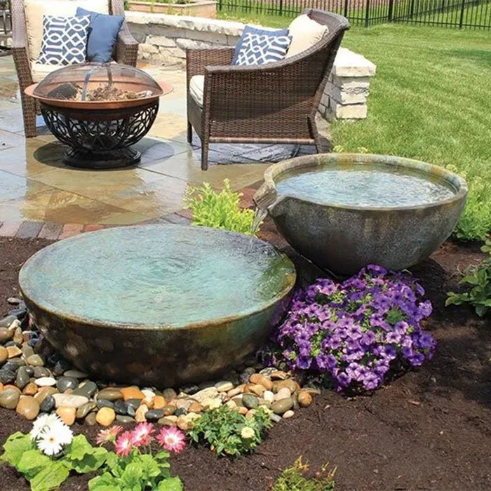 Aquascape Spillway Bowl and Basin Fountain Kit – Patina – 32″/40″ Dia