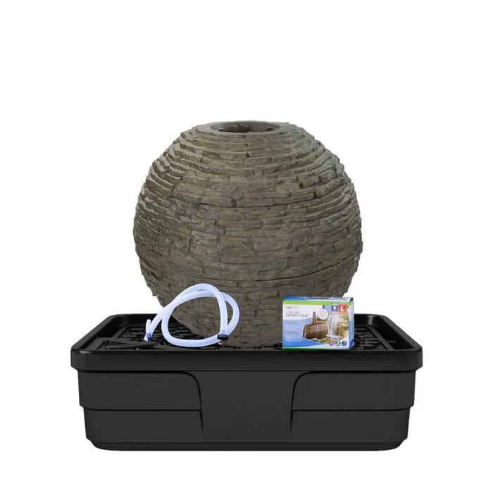Aquascape Stacked Slate Sphere Fountain Kit - 32" Dia