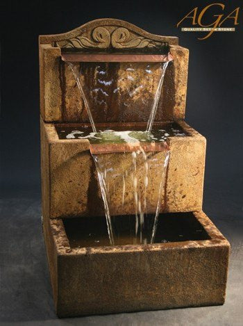 Al's Garden Art Uccelli Wall Tiered Garden Fountain - Tall