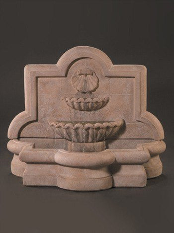 Al's Garden Art Shell Quatrefoil Wall Outdoor Fountain - Large