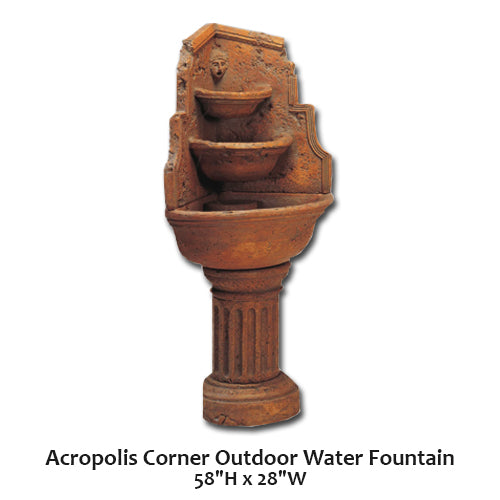 Giannini’s Garden Ornaments Acropolis Corner Outdoor Water Fountain