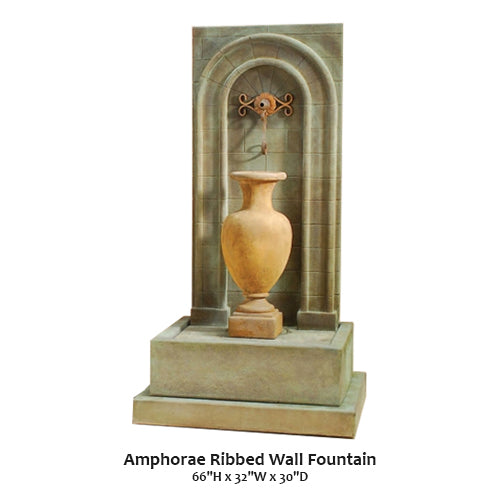 Giannini’s Garden Ornaments Amphorae Ribbed Wall Fountain
