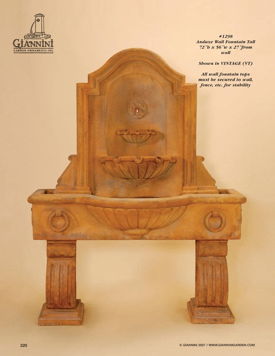 Giannini’s Garden OrnamentsAnduze Wall Fountain Tall For Spout