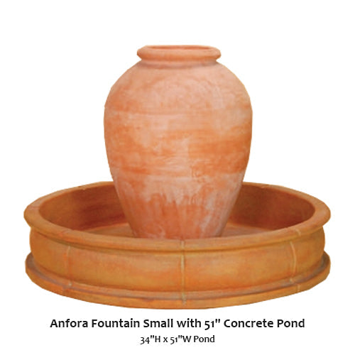 Giannini’s Garden Ornaments Anfora Fountain Small with 51" Concrete Pond