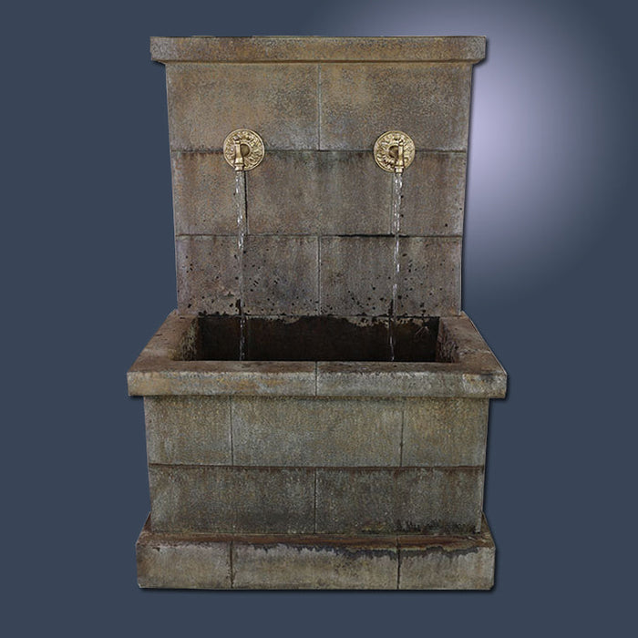 Giannini’s Garden Ornaments Antibes Deux Wall Fountain for Bronze Spouts