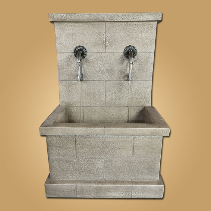 Giannini’s Garden Ornaments Antibes Deux Wall Fountain for Rustic Spouts