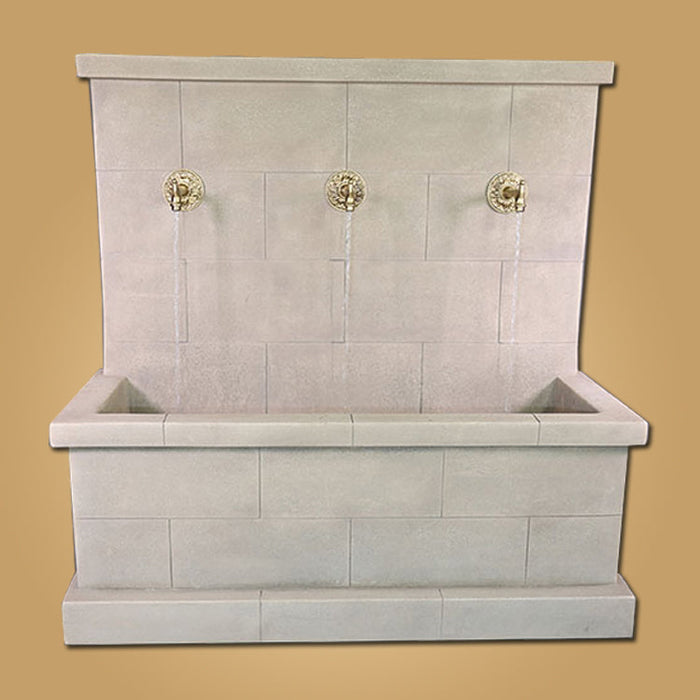 Giannini’s Garden Ornaments Antibes Trois Wall Fountain for Bronze Spouts