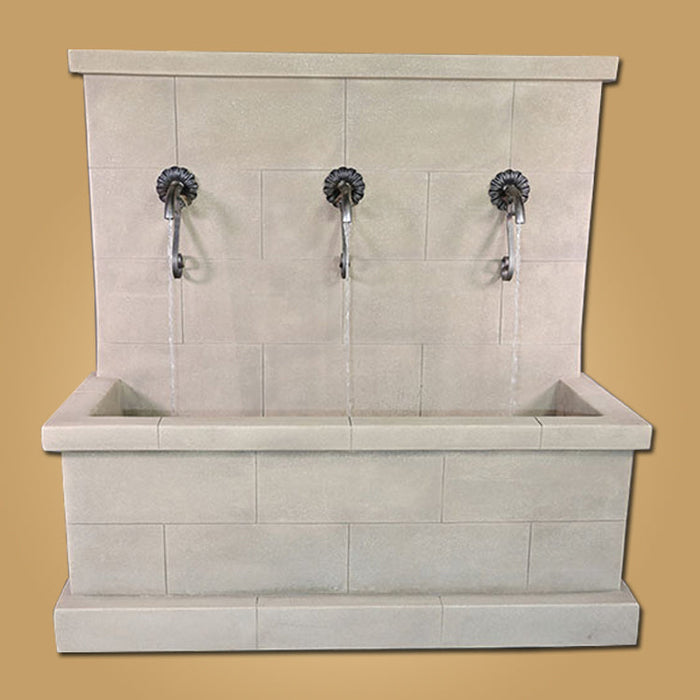 Giannini’s Garden Ornaments Antibes Trois Wall Fountain for Rustic Spouts
