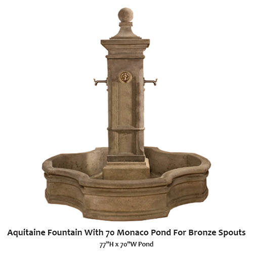 Giannini’s Garden Ornaments  Aquitaine Fountain With 70" Monaco Pond