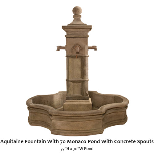 Giannini’s Garden Ornaments  Aquitaine Fountain With 70" Monaco Pond