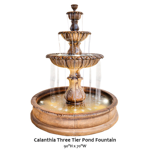 Giannini’s Garden Ornaments Calanthia Three Tier Pond Fountain