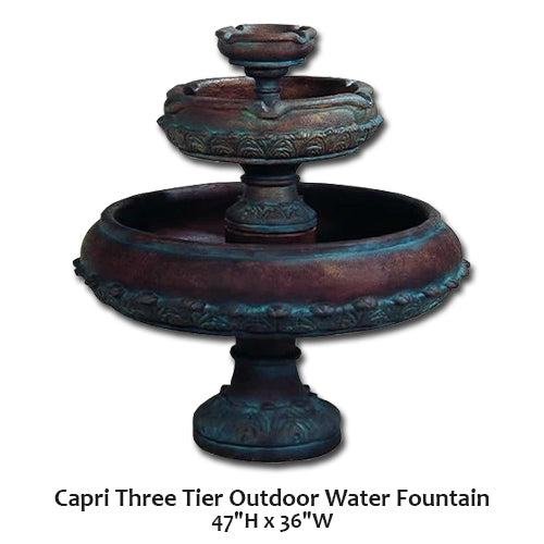 Giannini’s Garden Ornaments Capri Three Tier Outdoor Water Fountain