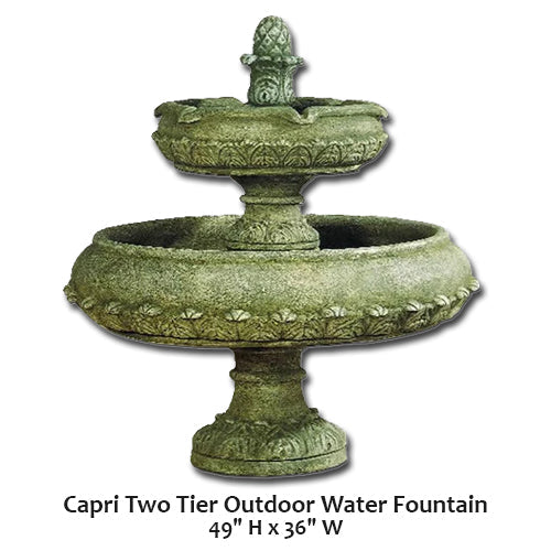 Giannini’s Garden Ornaments Capri Two Tier Outdoor Water Fountain