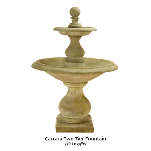 Giannini’s Garden Ornaments  Carrara Two Tier Fountain