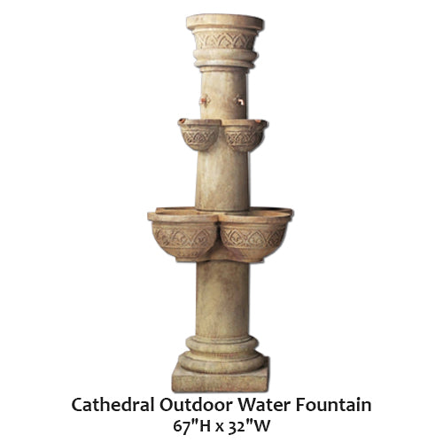 Giannini’s Garden Ornaments  Cathedral Outdoor Water Fountain