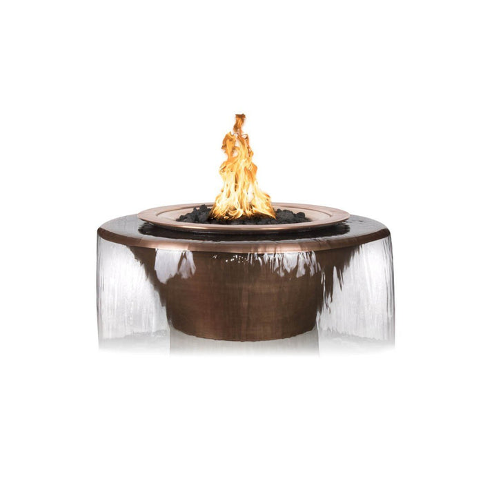 The Outdoor Plus Cazo 360 Fire & Water Bowl in Smooth Patina Copper