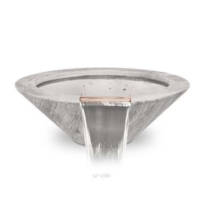 The Outdoor Plus Cazo Wood Grain Water Bowl in GFRC Concrete