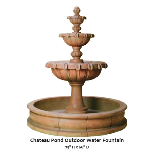 Giannini’s Garden Ornaments  Chateau Pond Outdoor Water Fountain