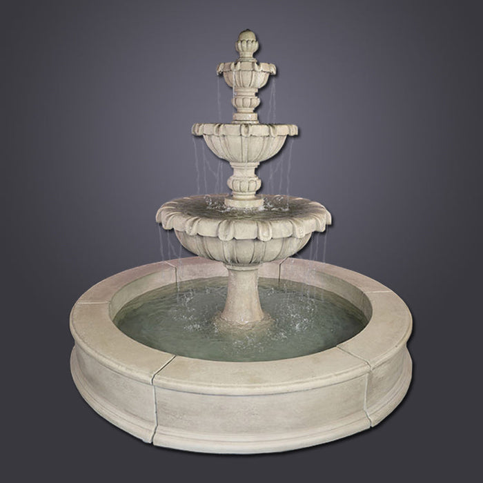 Giannini’s Garden Ornaments  Chateau Three Tier Easy Pond Fountain