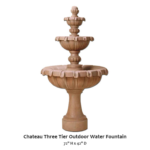 Giannini’s Garden Ornaments  Chateau Three Tier Outdoor Water Fountain