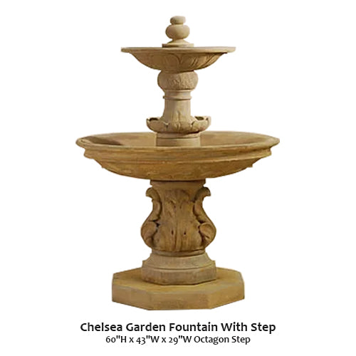 Giannini’s Garden Ornaments  Chelsea Garden Fountain With Step