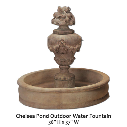 Giannini’s Garden Ornaments  Chelsea Pond Outdoor Water Fountain