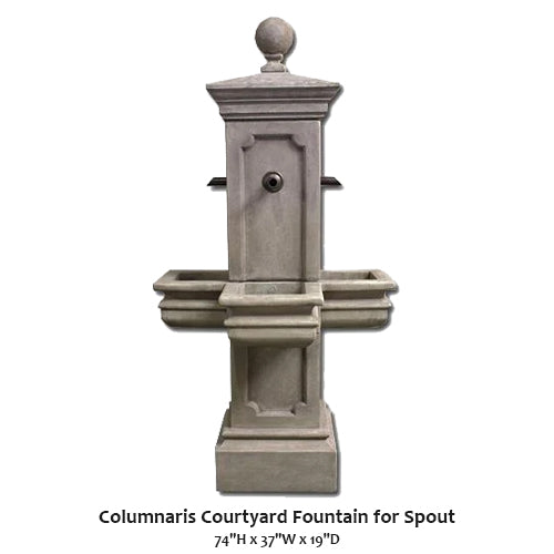 Giannini’s Garden Ornaments  Columnaris Courtyard Fountain for Spout
