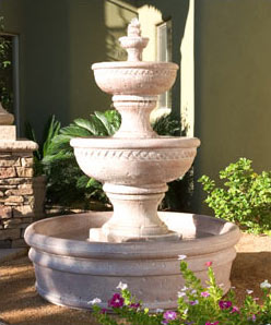 GFRC Three Tiered Sonoma Fountain w/ Basin