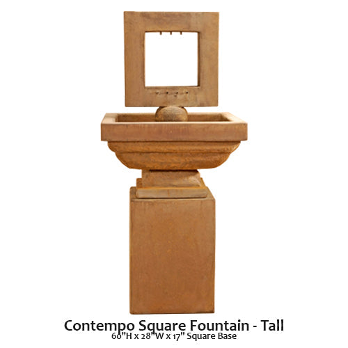 Giannini’s Garden Ornaments  Contempo Square Fountain - Tall
