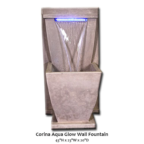 Giannini’s Garden Ornaments  Corina Aqua Glow Wall Fountain