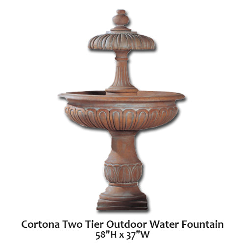 Giannini’s Garden Ornaments  Cortona Two Tier Outdoor Water Fountain