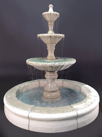Al's Garden Art Dijon Tiered Outdoor Fountain with Fiore Pond