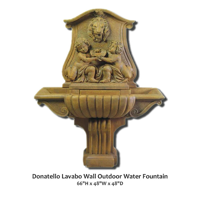 Giannini’s Garden Ornaments Donatello Lavabo Wall Outdoor Water Fountain