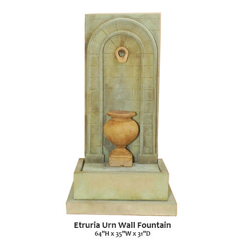 Giannini’s Garden Ornaments  Etruria Urn Wall Fountain