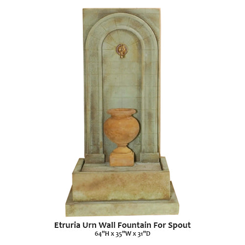 Giannini’s Garden Ornaments  Etruria Urn Wall Fountain For Spout