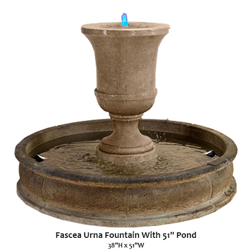 Giannini’s Garden Ornaments Fascea Urna Fountain With 51" Pond