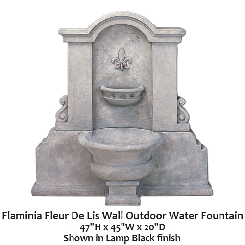 Giannini’s Garden Ornaments Flaminia Fleur De Lis Wall Outdoor Water Fountain