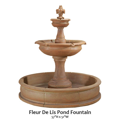 Giannini’s Garden Ornaments Fleur De Lis Pond Fountain