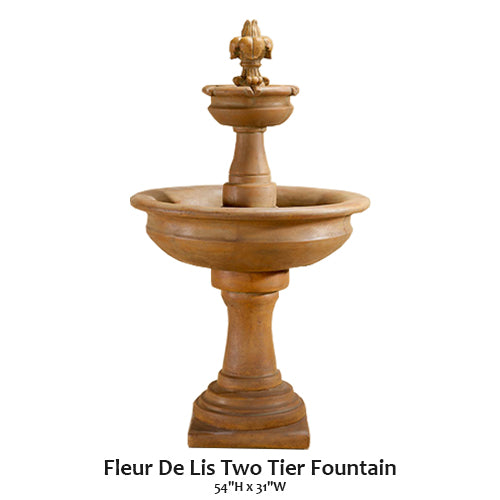 Giannini’s Garden Ornaments Fleur De Lis Two Tier Fountain
