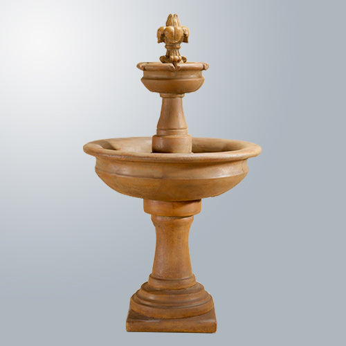 Giannini’s Garden Ornaments Fleur De Lis Two Tier Fountain
