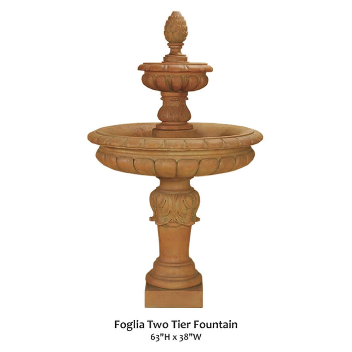 Giannini’s Garden Ornaments Foglia Two Tier Fountain